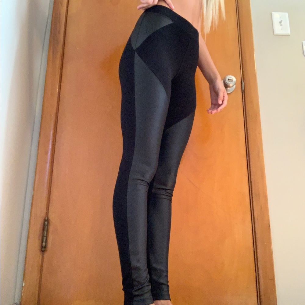Express Black Leather Leggings